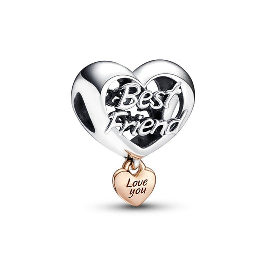 Best Friend Heart Bead Charm