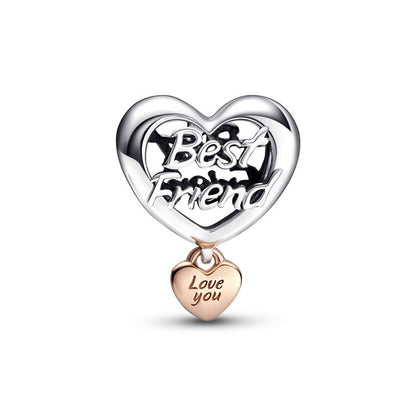 Best Friend Heart Bead Charm