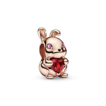 Load image into Gallery viewer, Rose Gold Plated Some Bunny Loves You Charm Bead Charm