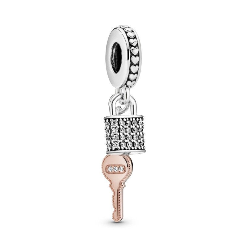 925 Sterling Silver key and lock Charm