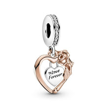Load image into Gallery viewer, 925 Sterling Silver Two Tone Love Forever Dangle Charm
