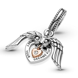 925 Sterling Silver Let Your Dreams Fly Dangle Charm