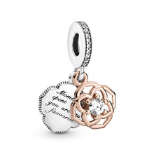 Load image into Gallery viewer, 925 Sterling Silver Two Tone &quot;Moments spent with you are my Favourite&quot; Dangle Charm