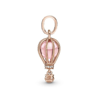 Rose Gold Plated Pink Airballoon Dangle Charm