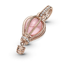 Load image into Gallery viewer, Rose Gold Plated Pink Airballoon Dangle Charm