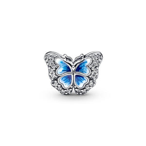 925 Sterling Silver Blue Butterfly Bead Charm