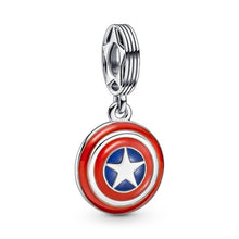 Load image into Gallery viewer, 925 Sterling Silver Captain America Shield Dangle Charm