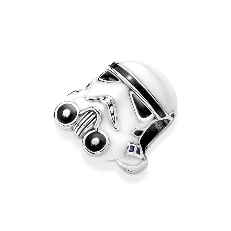 White Enamel Storm Trooper Bead Charm