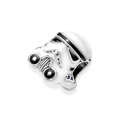 White Enamel Storm Trooper Bead Charm