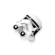 Load image into Gallery viewer, 925 Sterling Silver White Enamel Storm Trooper Bead Charm