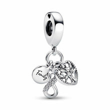 Load image into Gallery viewer, 925 Sterling Silver Family Infinity Tree Dangle Charm
