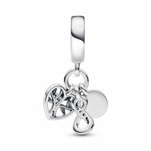 Load image into Gallery viewer, 925 Sterling Silver Family Infinity Tree Dangle Charm