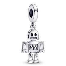 Load image into Gallery viewer, 925 Sterling Silver Robot Friend Dangle Charm