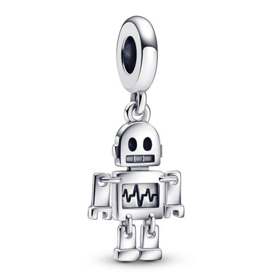 925 Sterling Silver Robot Friend Dangle Charm