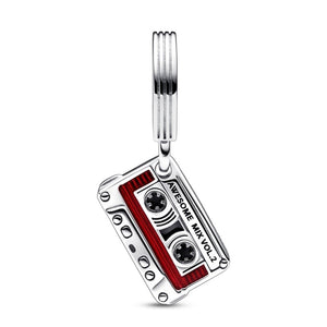 925 Sterling Silver Guardians of the Galaxy Cassette Tape Dangle Charm