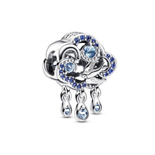 Load image into Gallery viewer, 925 Sterling Silver Blue CZ Cloud &amp; Swallow Bead Charm