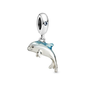 925 Sterling Silver Fabulous Dolphin Dangle Charm