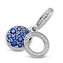 Load image into Gallery viewer, 925 Sterling Silver Blue CZ Dangle Charm