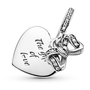 925 Sterling Silver The Gift of Love Christmas Dangle Charm
