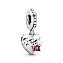 Load image into Gallery viewer, 925 Sterling Silver Home is Where the Heart Is Dangle Charm
