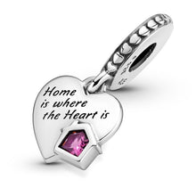 Load image into Gallery viewer, 925 Sterling Silver Home is Where the Heart Is Dangle Charm