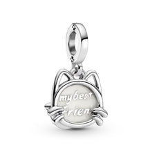 Load image into Gallery viewer, 925 Sterling Silver My Cat is my Best Friend Dangle Charm