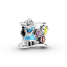Load image into Gallery viewer, 925 Sterling Silver Alice in Wonderland Mad Hatter&#39;s Tea Party Bead Charm
