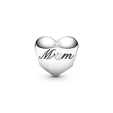 Load image into Gallery viewer, 925 Sterling Silver &quot;Lucky to Have You&quot; Mom Heart Bead Charm