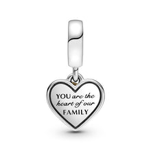 Load image into Gallery viewer, 925 Sterling Silver Mom You are the Heart of Our Family Dangle Charm