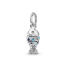 Load image into Gallery viewer, 925 Sterling Silver Scaled Fish Dangle Charm