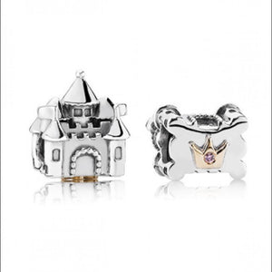 925 Sterling Silver Castle Bead Charm