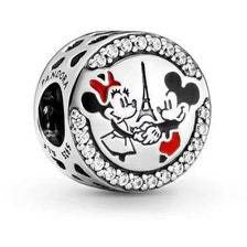 925 Sterling Silver Mickey And Minnie Paris Bead Charm