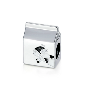 925 Sterling Silver Cow Milk Bead Charm