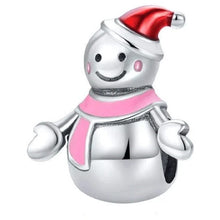 Load image into Gallery viewer, 925 Sterling Silver Mrs Snowman Colour Enamel Bead Charm