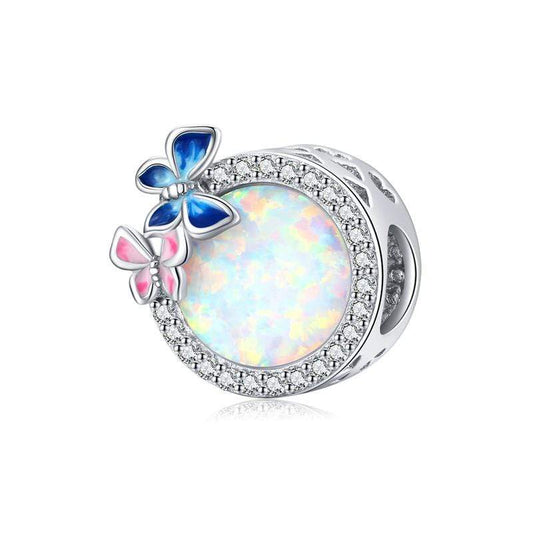 Colourful CZ Butterfly Opal Stone Bead Charm