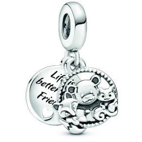 925 Sterling Silver Life is Better with Friends Charm
