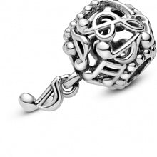 Load image into Gallery viewer, 925 Sterling Silver Openwork Music Note Dangle Charm