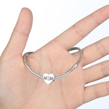Load image into Gallery viewer, 925 Sterling Silver Mother Heart Charms Fit Bracelet Jewelry Accessories With Pink Heart-Shaped Stone PAS299
