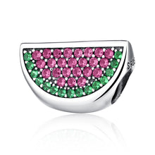 Load image into Gallery viewer, Lovely 925 Sterling Silver Pave Watermelon Red &amp; Green CZ Charm fit Bracelets &amp; Bangles Women Accessories PAS345