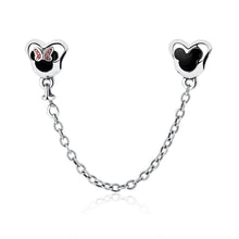 Load image into Gallery viewer, Genuine 925 Sterling Silver Mouse Safety Chain Stopper Charms fit  Bracelets for Women Jewelry PAS357
