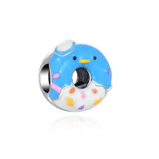 925 Sterling Silver Sailor Penguin Donut Bead Charm