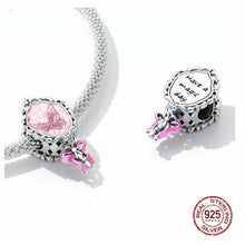 Load image into Gallery viewer, 925 Sterling Silver Pink Princess Magic Mirror Bead Charm