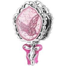 Load image into Gallery viewer, 925 Sterling Silver Pink Princess Magic Mirror Bead Charm