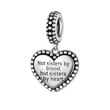 Load image into Gallery viewer, 925 Sterling Silver Sisters by Heart Dangle Charm