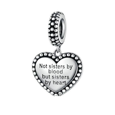 925 Sterling Silver Sisters by Heart Dangle Charm