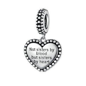 925 Sterling Silver Sisters by Heart Dangle Charm