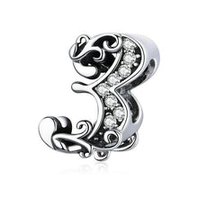 Load image into Gallery viewer, 925 Sterling Silver Numbers Bead Charm