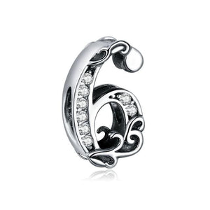 925 Sterling Silver Numbers Bead Charm