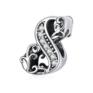 925 Sterling Silver Numbers Bead Charm