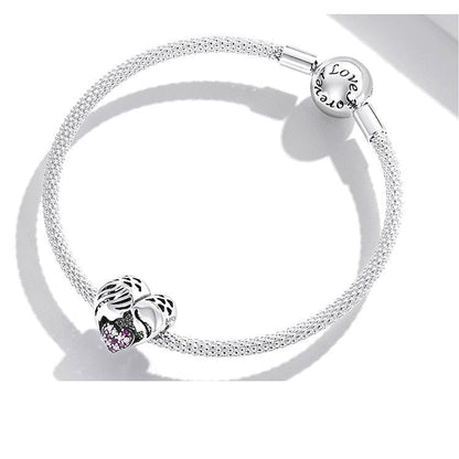 Mom and Daughter Silhouette Bead Charm